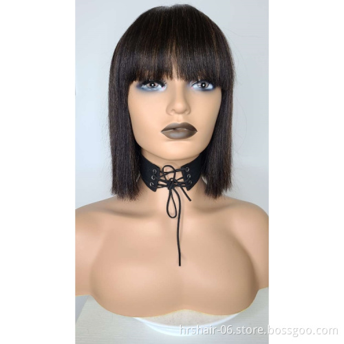 130% 150% 180% Wholesale New Style Cheap Machine Made  brazilian Human customized Hair black woman Wig